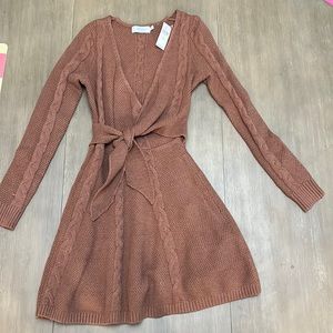 Brown sweater dress